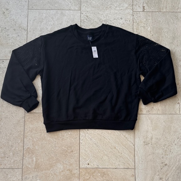 GAP VintageSoft Eyelet-Sleeve Sweatshirt Large - Picture 4 of 7